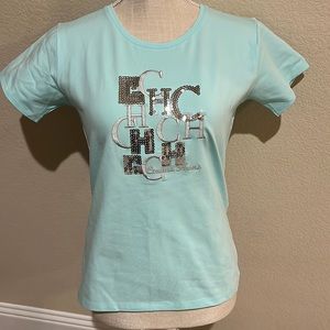 Carolina Herrera women’s green t-shirt , short sleeve . Size L